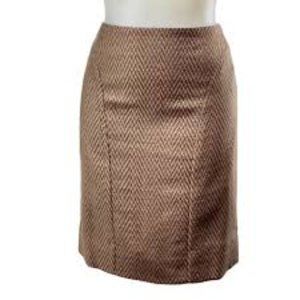ANTHROPOLOGIE MAEVE Skirt Women's Contoured Seamed Pencil Brown Tweed (size 6)